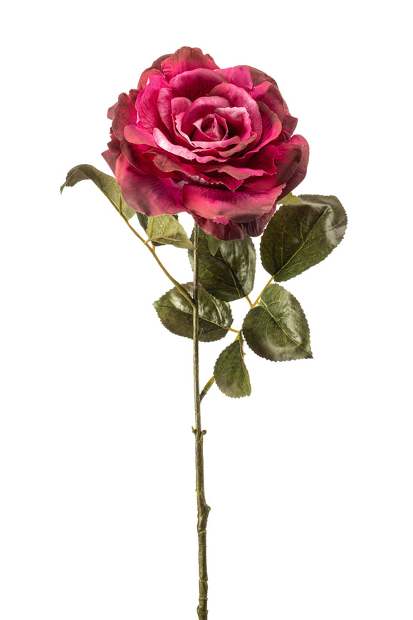 Rosa Pascal artificiale - 1 stelo - Rosso fucsia