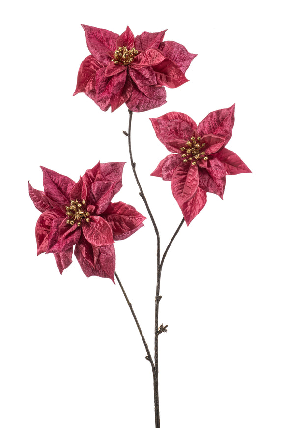 Stella di Natale artificiale - 1 stelo - Rosa