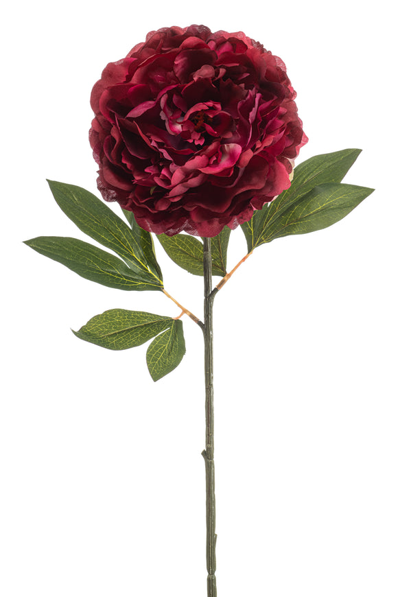 Peonia artificiale - 1 stelo - rosso fucsia