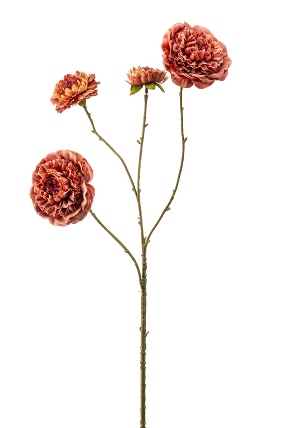 Zinnia artificiale - 1 stelo - Rosa antico